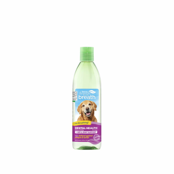 TropiClean Fresh Breath Dental Health Solution Plus Hip and Joint for Dogs 437ml