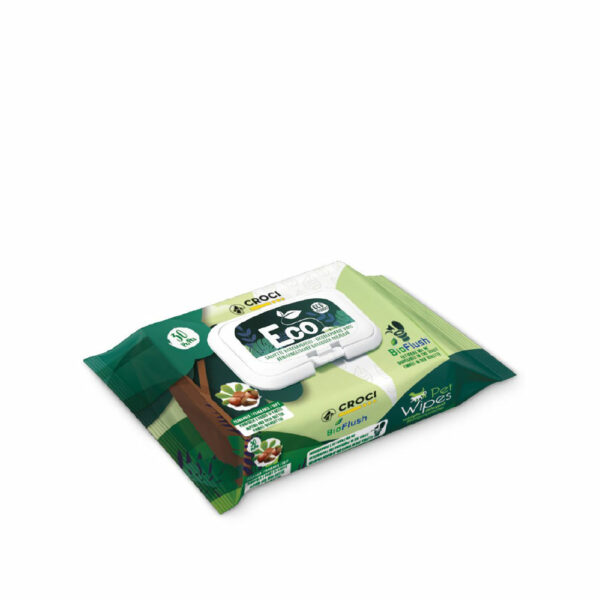 Croci Eco Pet Wipes Υγρά Μαντηλάκια με Αμύγδαλο και Βούτυρο Καριτέ