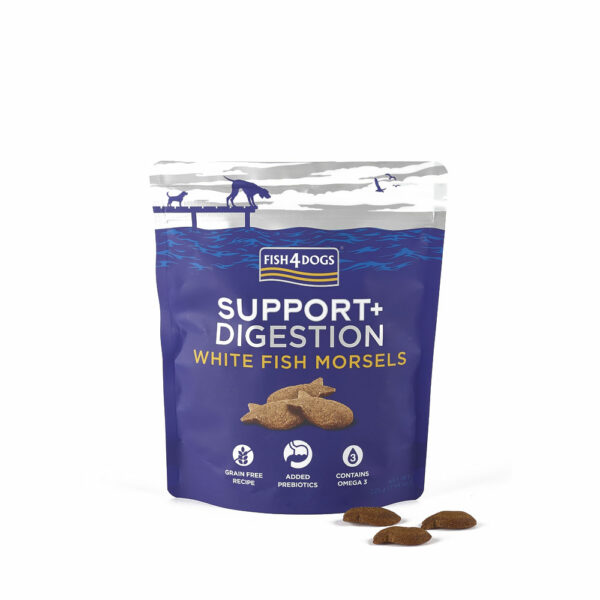 Fish4Dogs Support+Digestion White Fish Morsels 225gr
