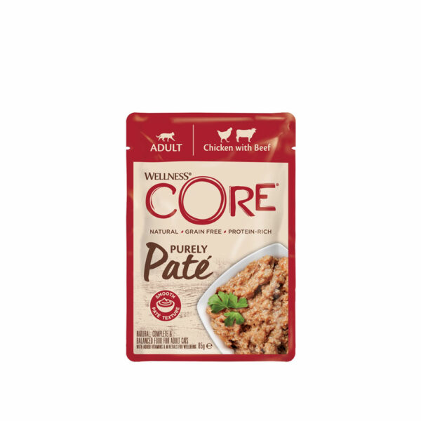 Wellness Core Purely Pate Κοτόπουλο με Βοδινό 85gr