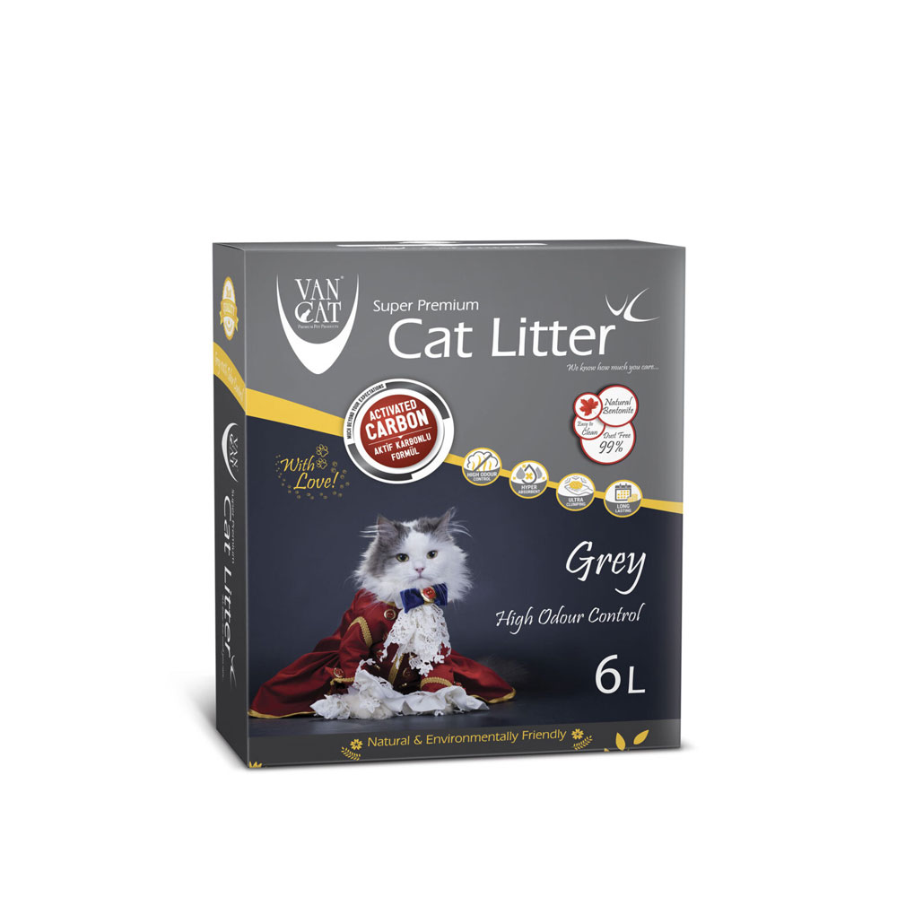 Van Cat Grey Odour Control Clumping Box 6lt