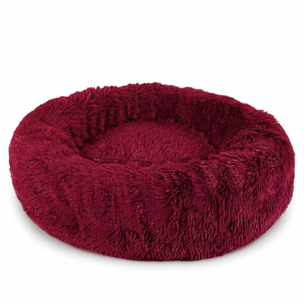 Fluffy Donut Pet Bed Red