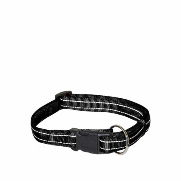 Croci Soft Reflective Nylon Collar Black 2.5x40-65cm