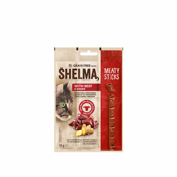 Shelma Meaty Sticks Grain Free με Μοσχάρι & Τζίντζερ 15gr